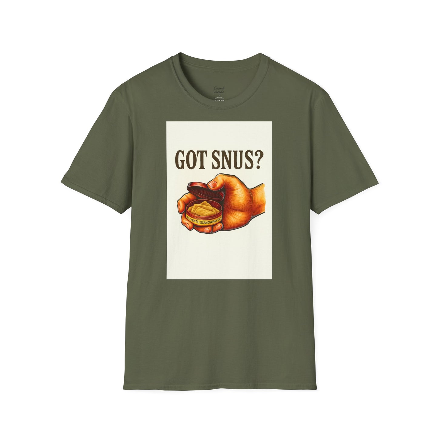Har du snus? Rolig unisex mjuk t-shirt, vardagskläder, skämttröja, unik humortröja, bekväm vardagskläder