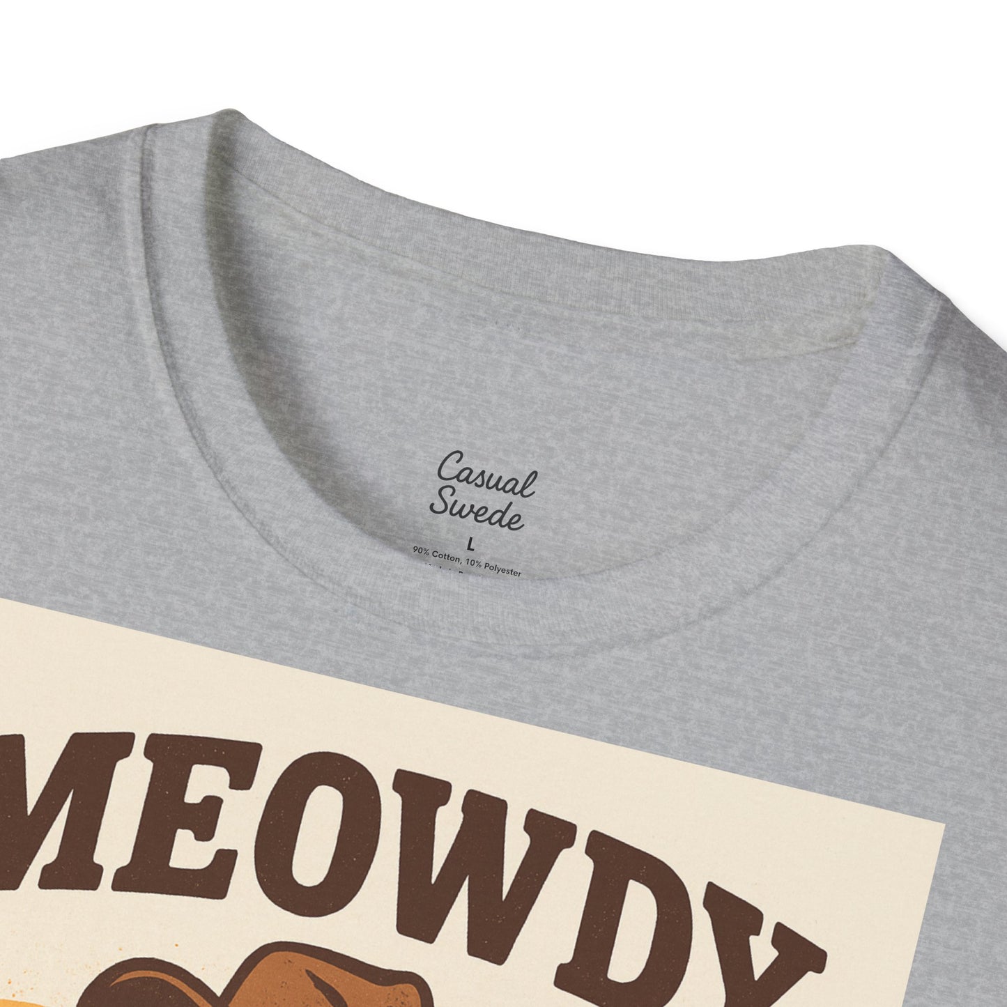 Cowboykatt-t-shirt, rolig katt-t-shirt, present till husdjursälskare, sommartröja, söta djurkläder, avslappnad stil, meowdy partner-tröja