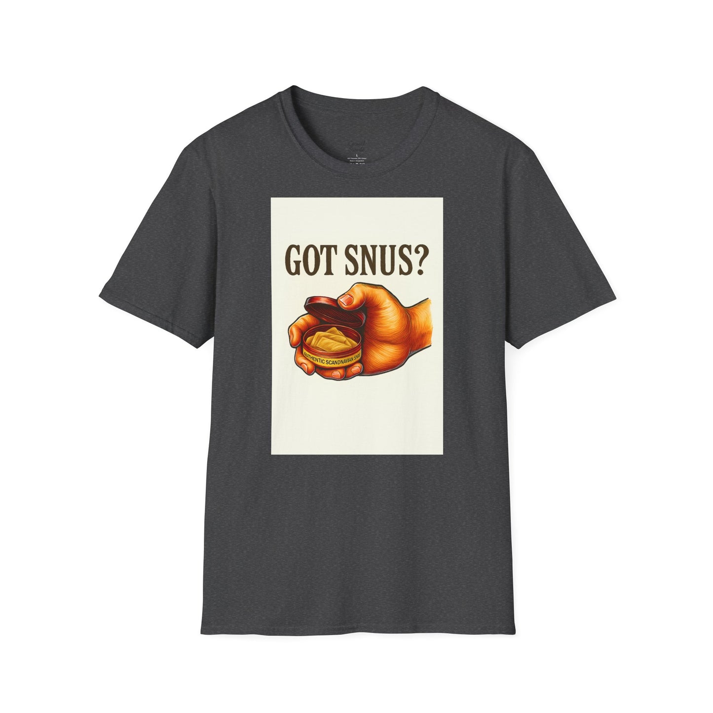 Har du snus? Rolig unisex mjuk t-shirt, vardagskläder, skämttröja, unik humortröja, bekväm vardagskläder