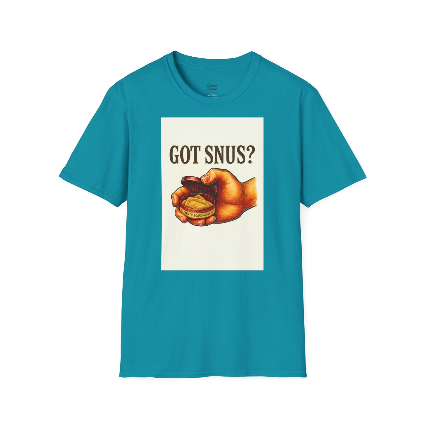 Har du snus? Rolig unisex mjuk t-shirt, vardagskläder, skämttröja, unik humortröja, bekväm vardagskläder