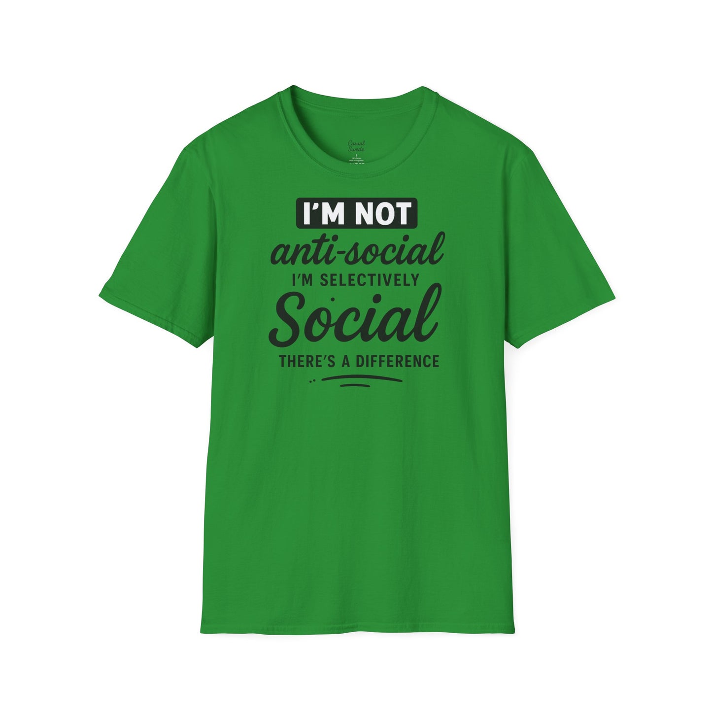 Jag är inte antisocial t-shirt, selektiv social rolig t-shirt, unisex mjukisskjorta, födelsedagspresent, avslappnad outfit, urban stil