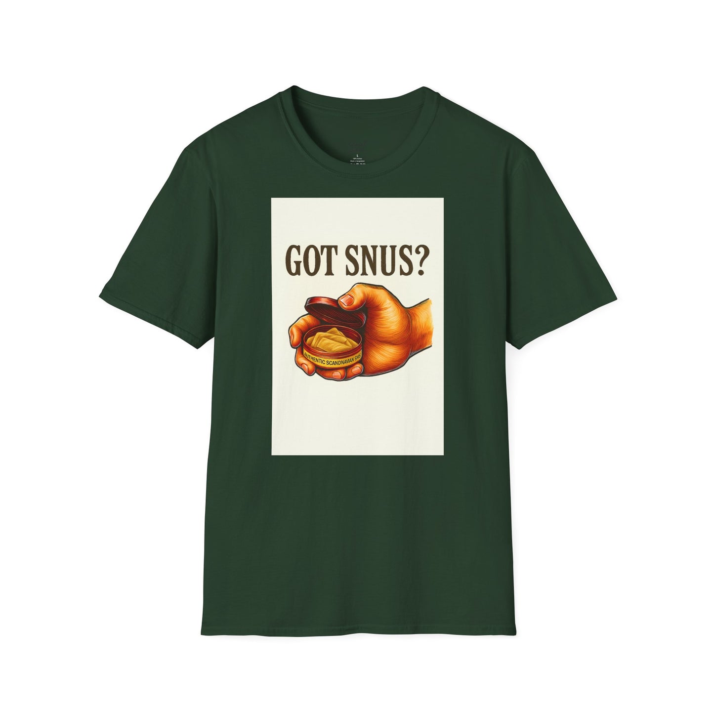 Har du snus? Rolig unisex mjuk t-shirt, vardagskläder, skämttröja, unik humortröja, bekväm vardagskläder