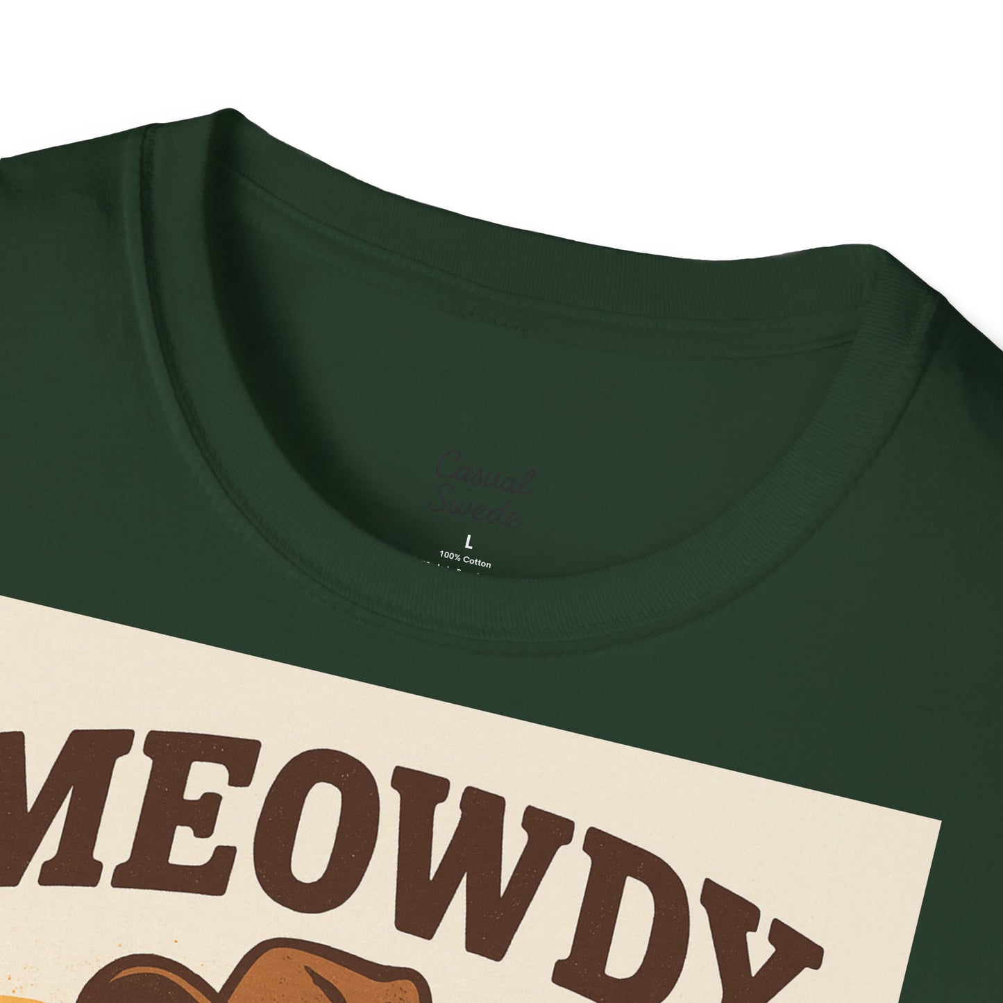 Cowboykatt-t-shirt, rolig katt-t-shirt, present till husdjursälskare, sommartröja, söta djurkläder, avslappnad stil, meowdy partner-tröja
