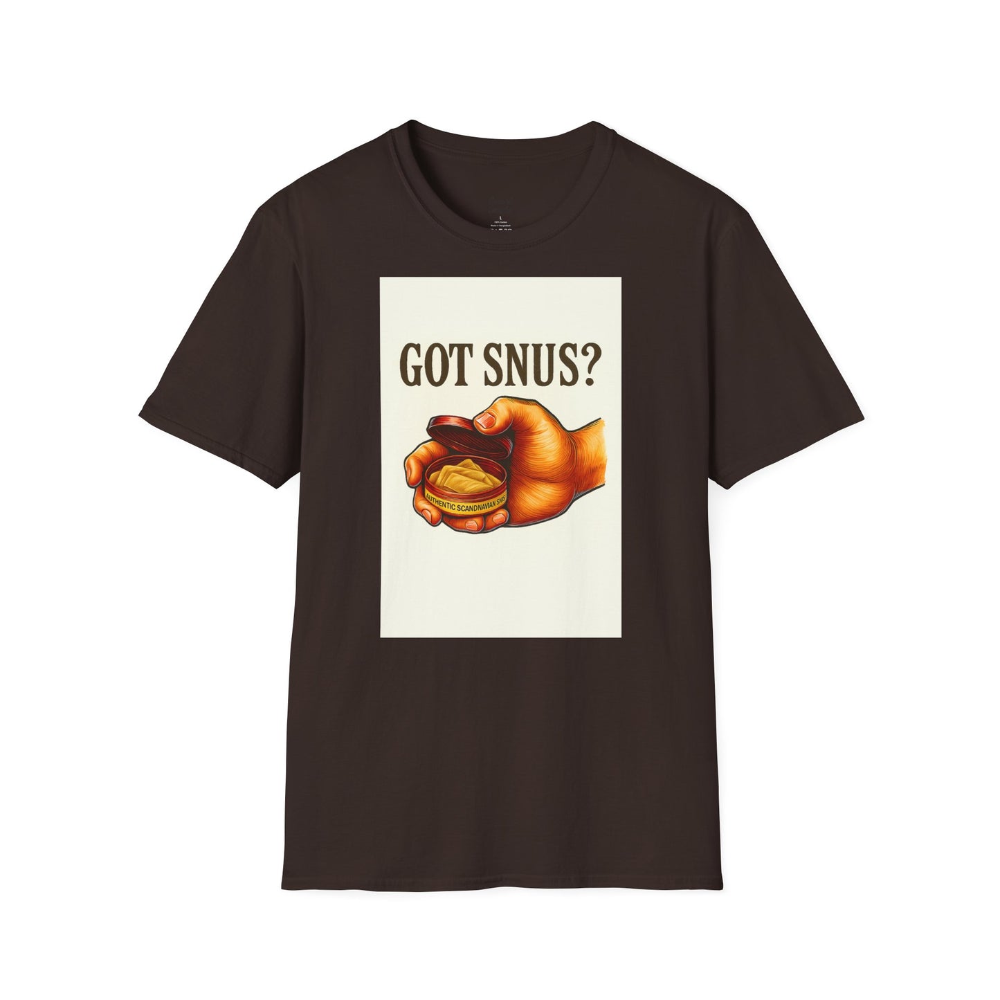Har du snus? Rolig unisex mjuk t-shirt, vardagskläder, skämttröja, unik humortröja, bekväm vardagskläder