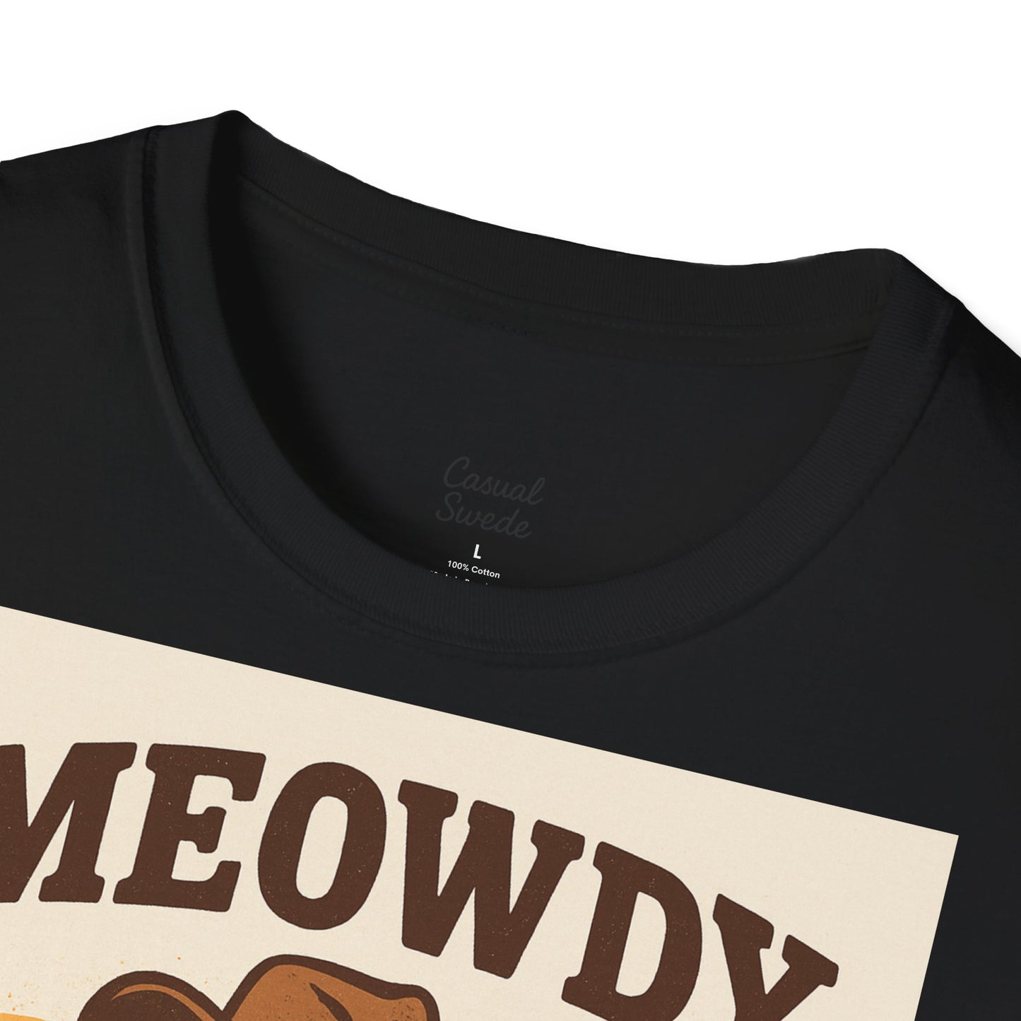Cowboykatt-t-shirt, rolig katt-t-shirt, present till husdjursälskare, sommartröja, söta djurkläder, avslappnad stil, meowdy partner-tröja