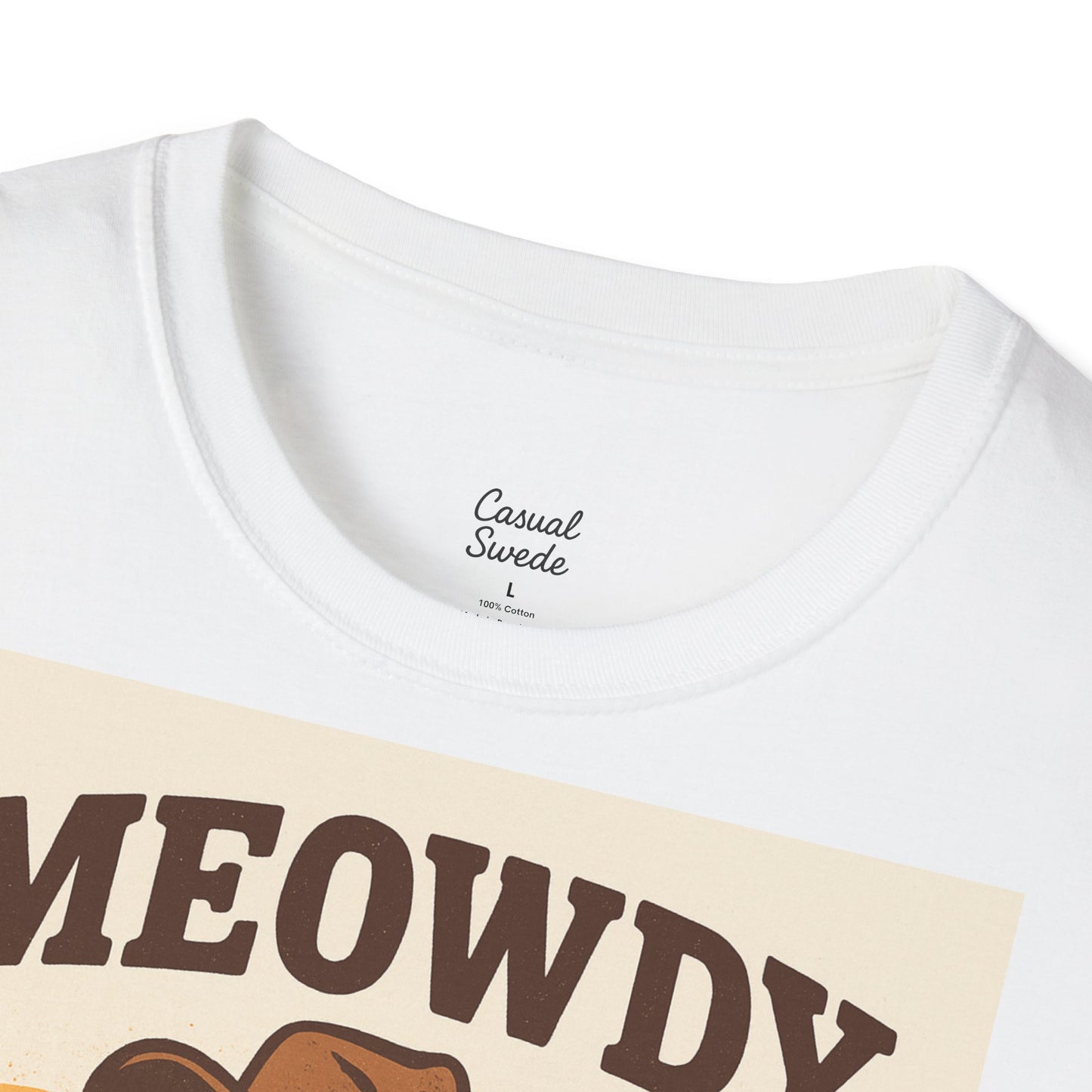 Cowboykatt-t-shirt, rolig katt-t-shirt, present till husdjursälskare, sommartröja, söta djurkläder, avslappnad stil, meowdy partner-tröja
