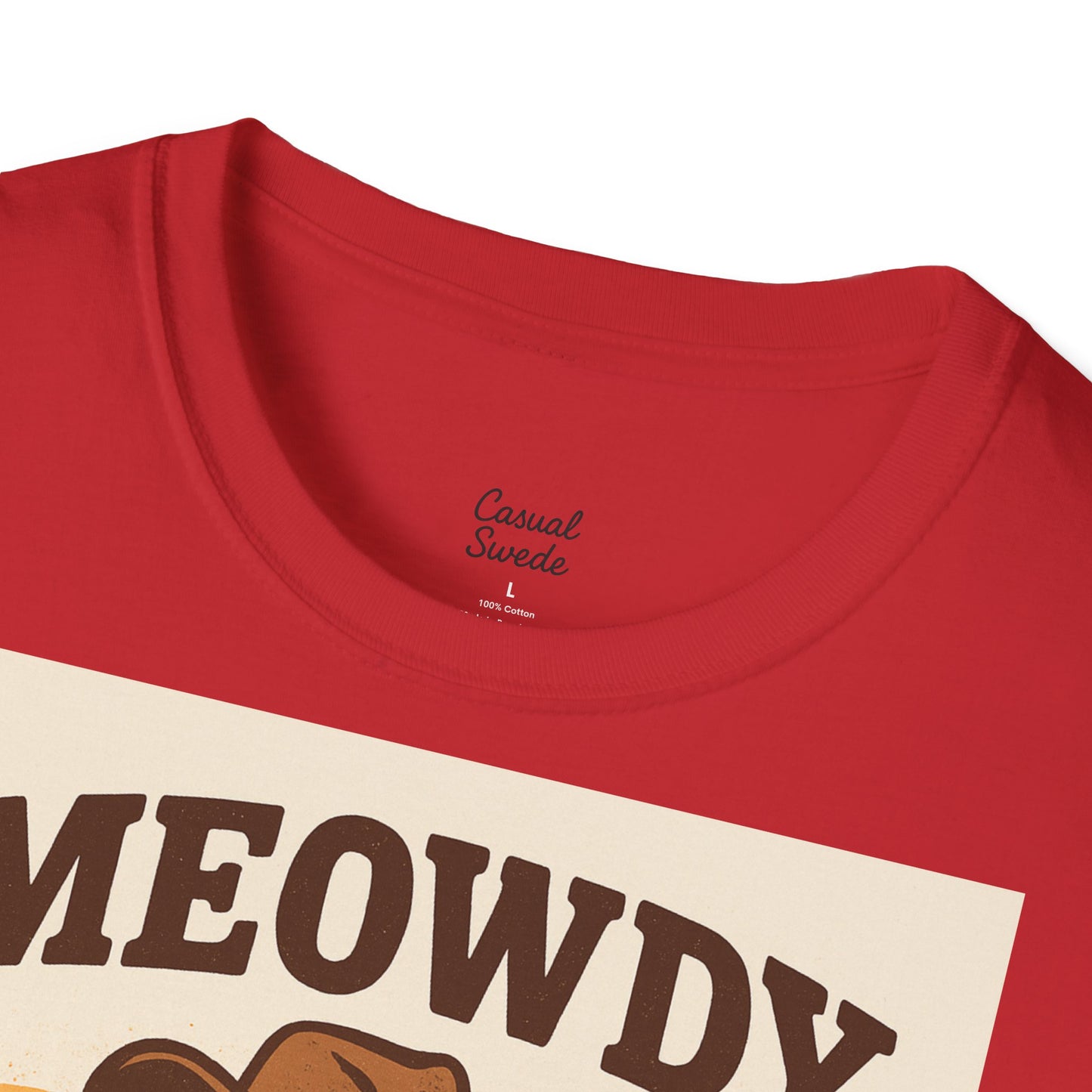 Cowboykatt-t-shirt, rolig katt-t-shirt, present till husdjursälskare, sommartröja, söta djurkläder, avslappnad stil, meowdy partner-tröja