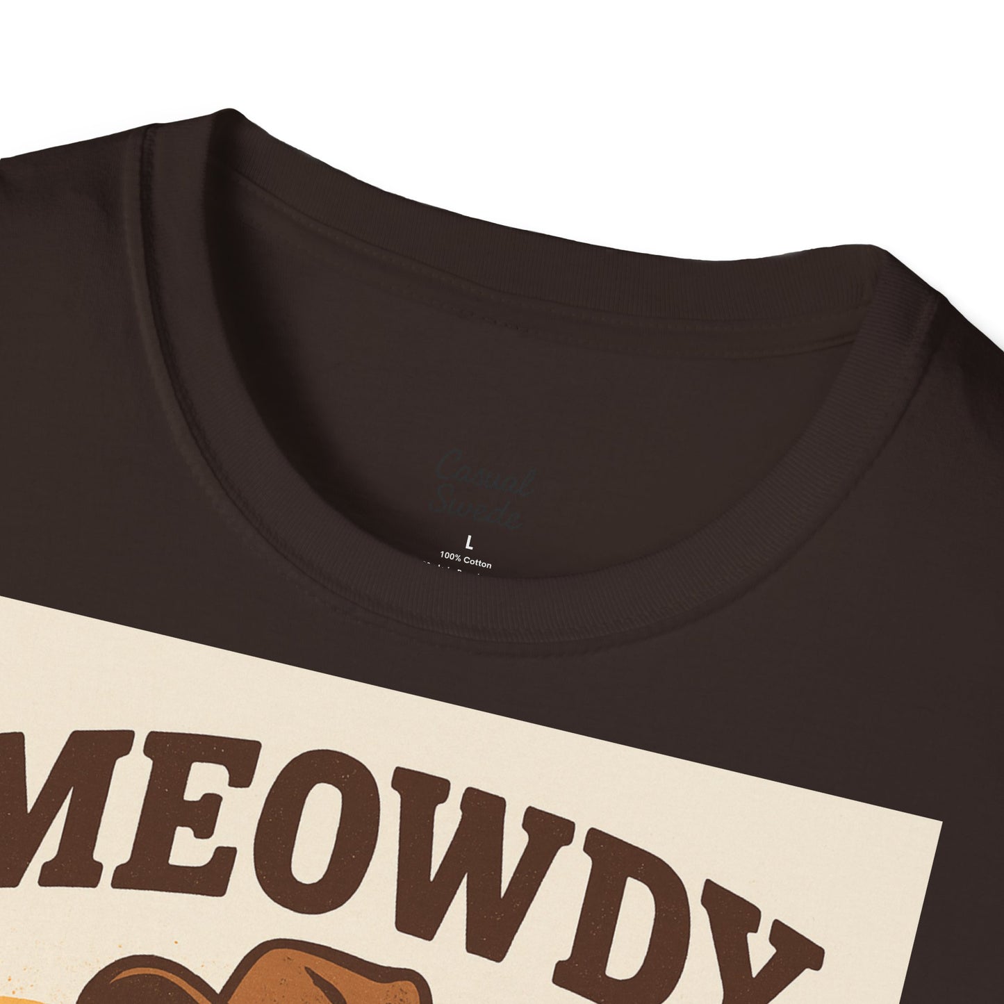 Cowboykatt-t-shirt, rolig katt-t-shirt, present till husdjursälskare, sommartröja, söta djurkläder, avslappnad stil, meowdy partner-tröja