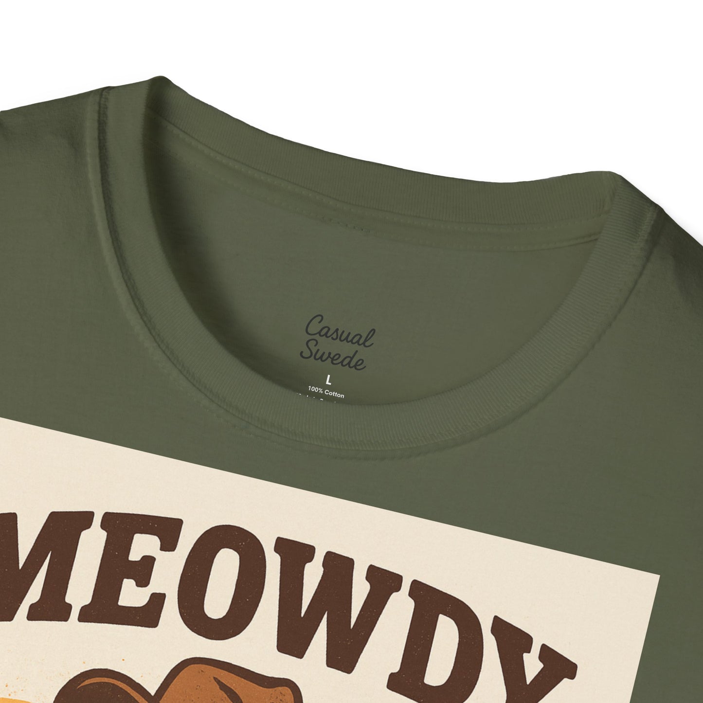 Cowboykatt-t-shirt, rolig katt-t-shirt, present till husdjursälskare, sommartröja, söta djurkläder, avslappnad stil, meowdy partner-tröja