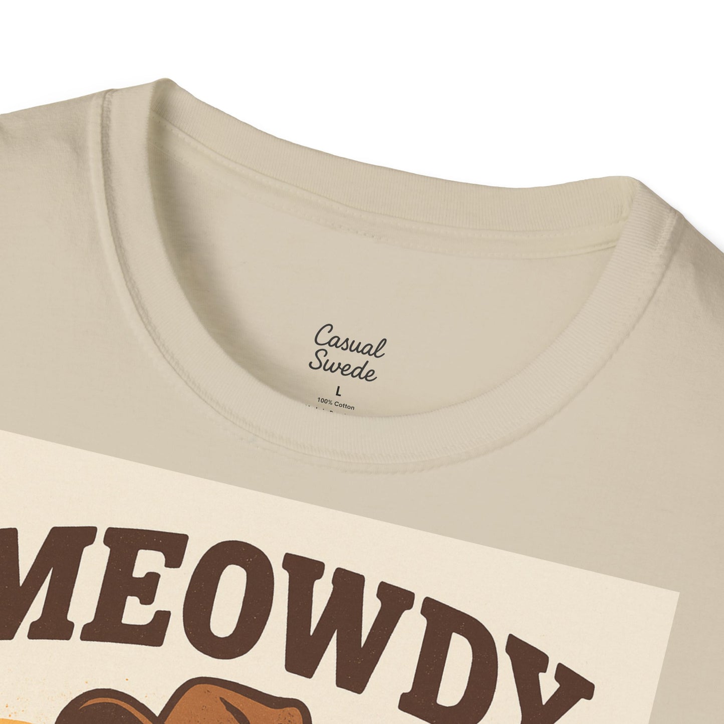 Cowboykatt-t-shirt, rolig katt-t-shirt, present till husdjursälskare, sommartröja, söta djurkläder, avslappnad stil, meowdy partner-tröja