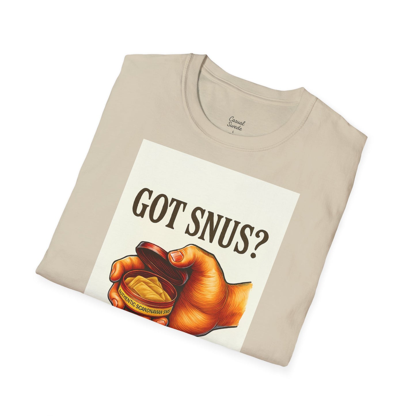 Har du snus? Rolig unisex mjuk t-shirt, vardagskläder, skämttröja, unik humortröja, bekväm vardagskläder