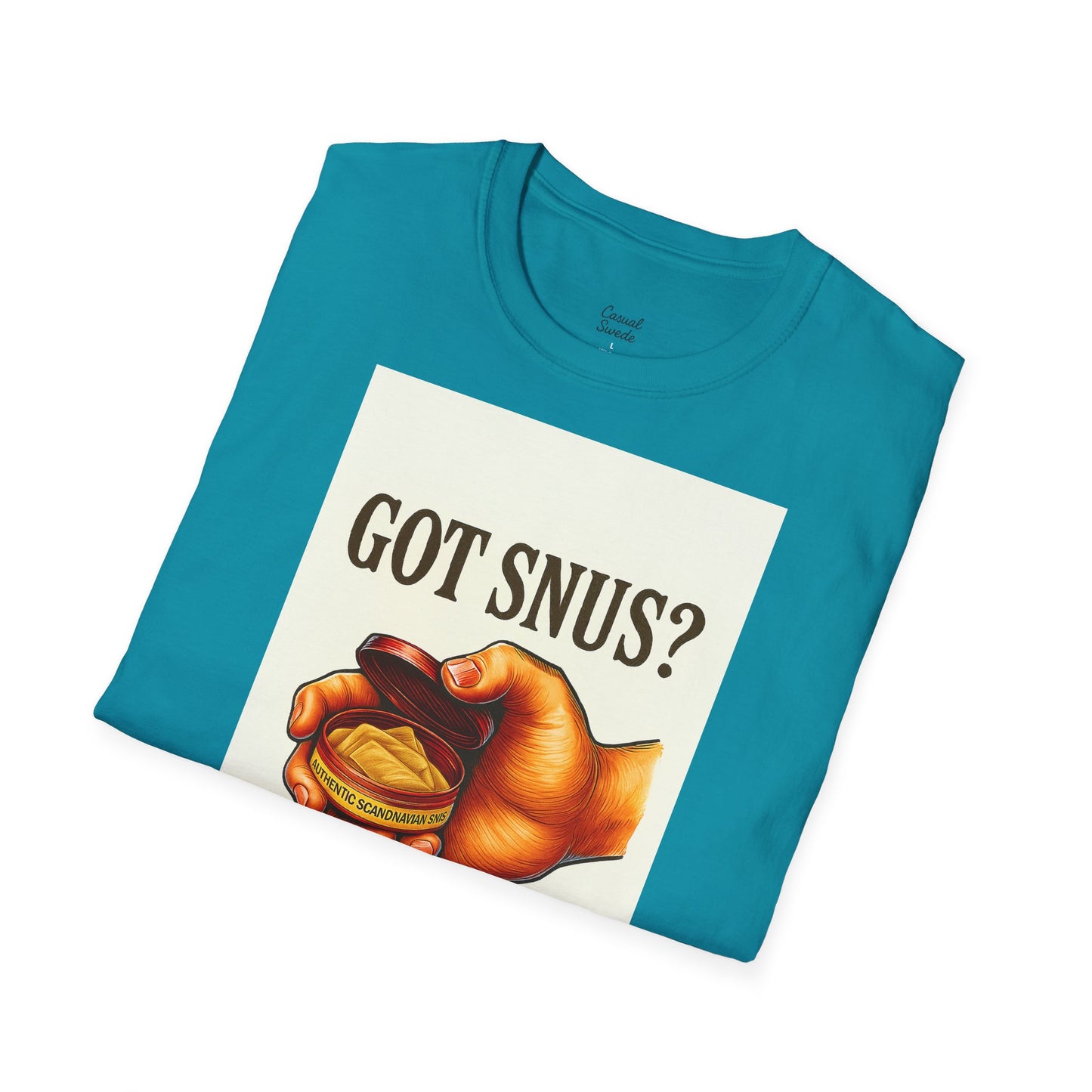 Har du snus? Rolig unisex mjuk t-shirt, vardagskläder, skämttröja, unik humortröja, bekväm vardagskläder