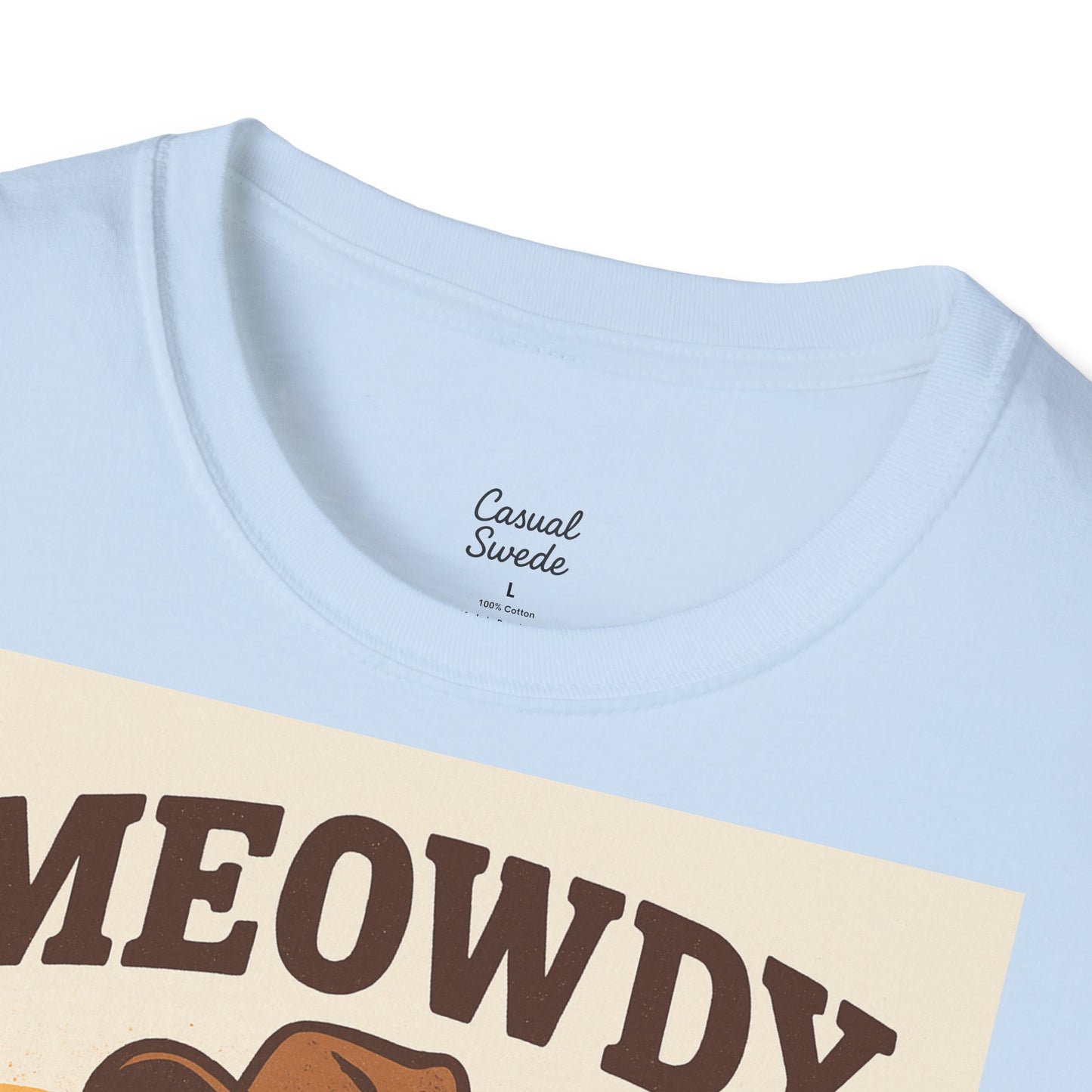 Cowboykatt-t-shirt, rolig katt-t-shirt, present till husdjursälskare, sommartröja, söta djurkläder, avslappnad stil, meowdy partner-tröja