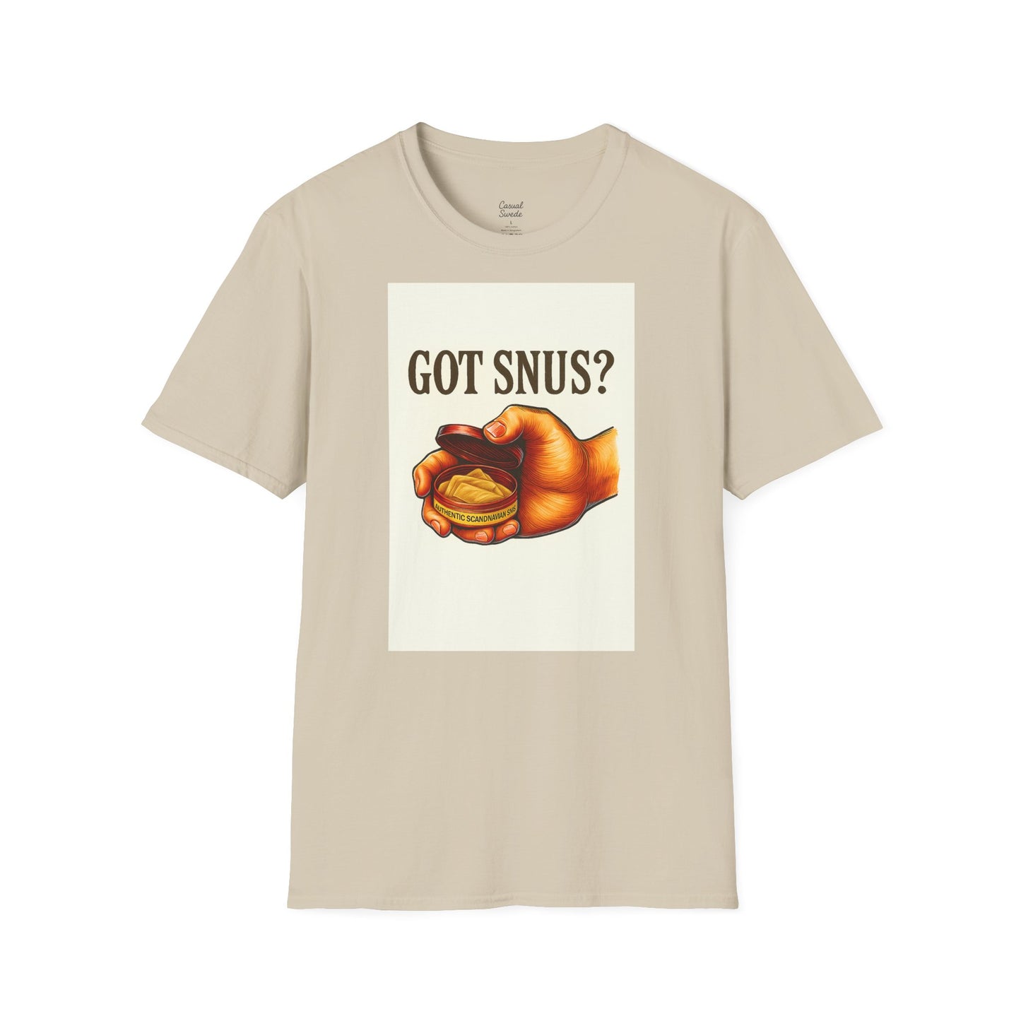 Har du snus? Rolig unisex mjuk t-shirt, vardagskläder, skämttröja, unik humortröja, bekväm vardagskläder
