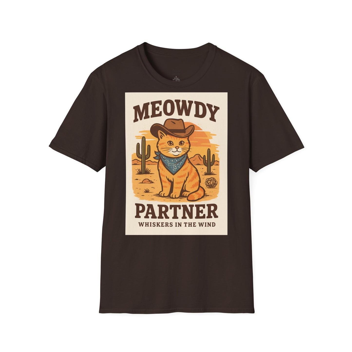 Cowboykatt-t-shirt, rolig katt-t-shirt, present till husdjursälskare, sommartröja, söta djurkläder, avslappnad stil, meowdy partner-tröja