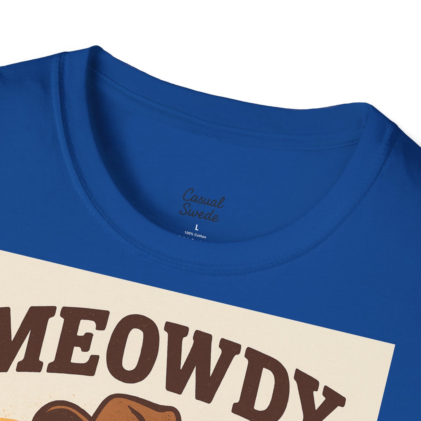 Cowboykatt-t-shirt, rolig katt-t-shirt, present till husdjursälskare, sommartröja, söta djurkläder, avslappnad stil, meowdy partner-tröja