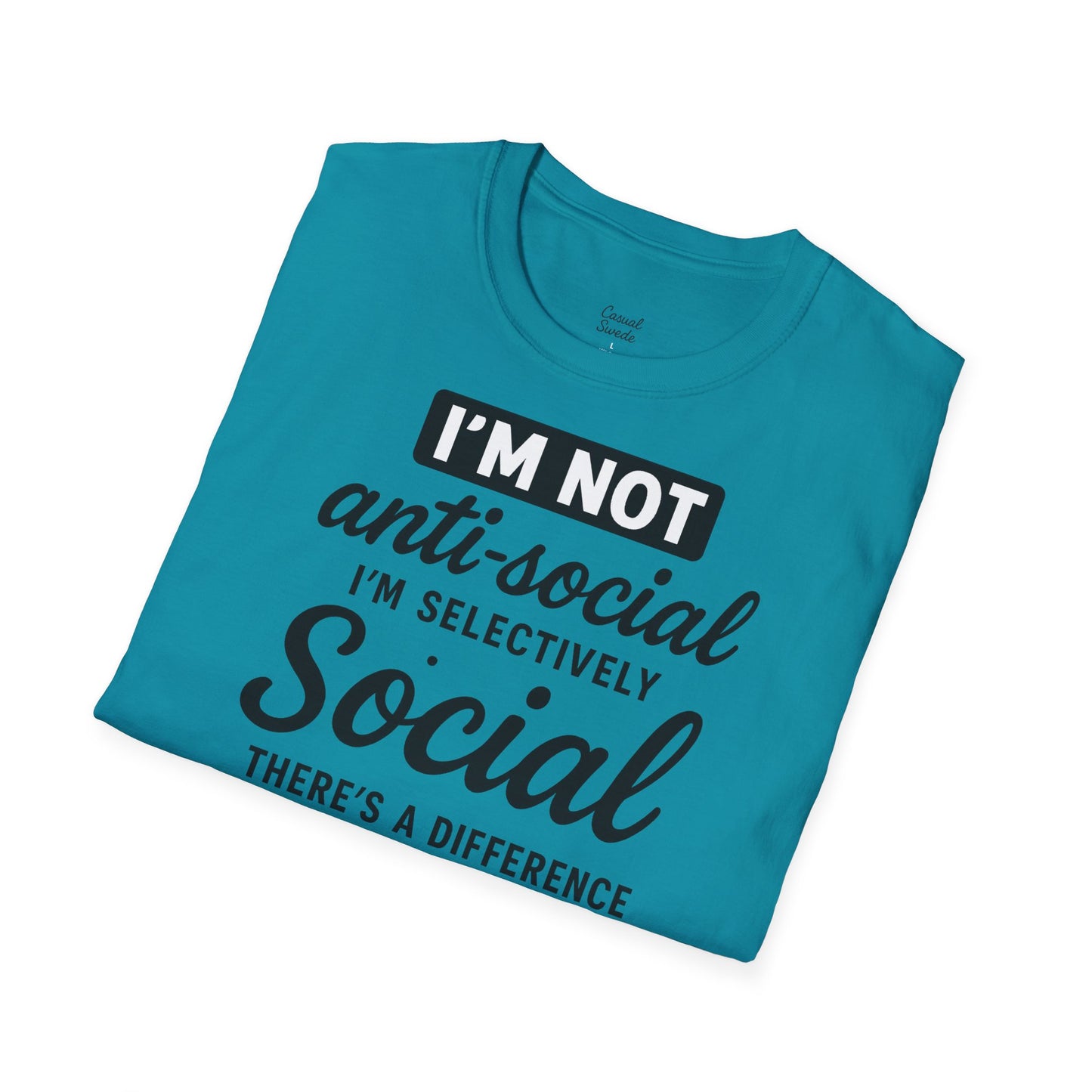 Jag är inte antisocial t-shirt, selektiv social rolig t-shirt, unisex mjukisskjorta, födelsedagspresent, avslappnad outfit, urban stil