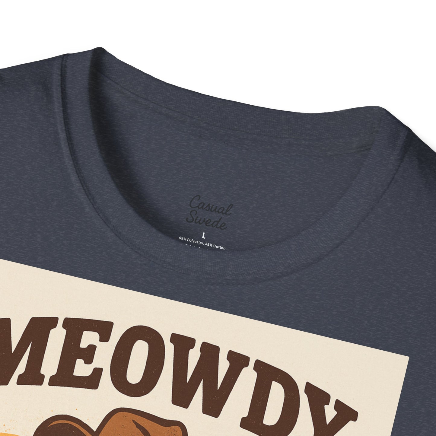 Cowboykatt-t-shirt, rolig katt-t-shirt, present till husdjursälskare, sommartröja, söta djurkläder, avslappnad stil, meowdy partner-tröja