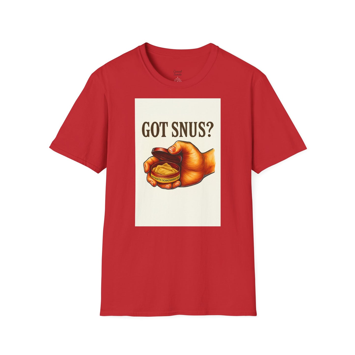 Har du snus? Rolig unisex mjuk t-shirt, vardagskläder, skämttröja, unik humortröja, bekväm vardagskläder