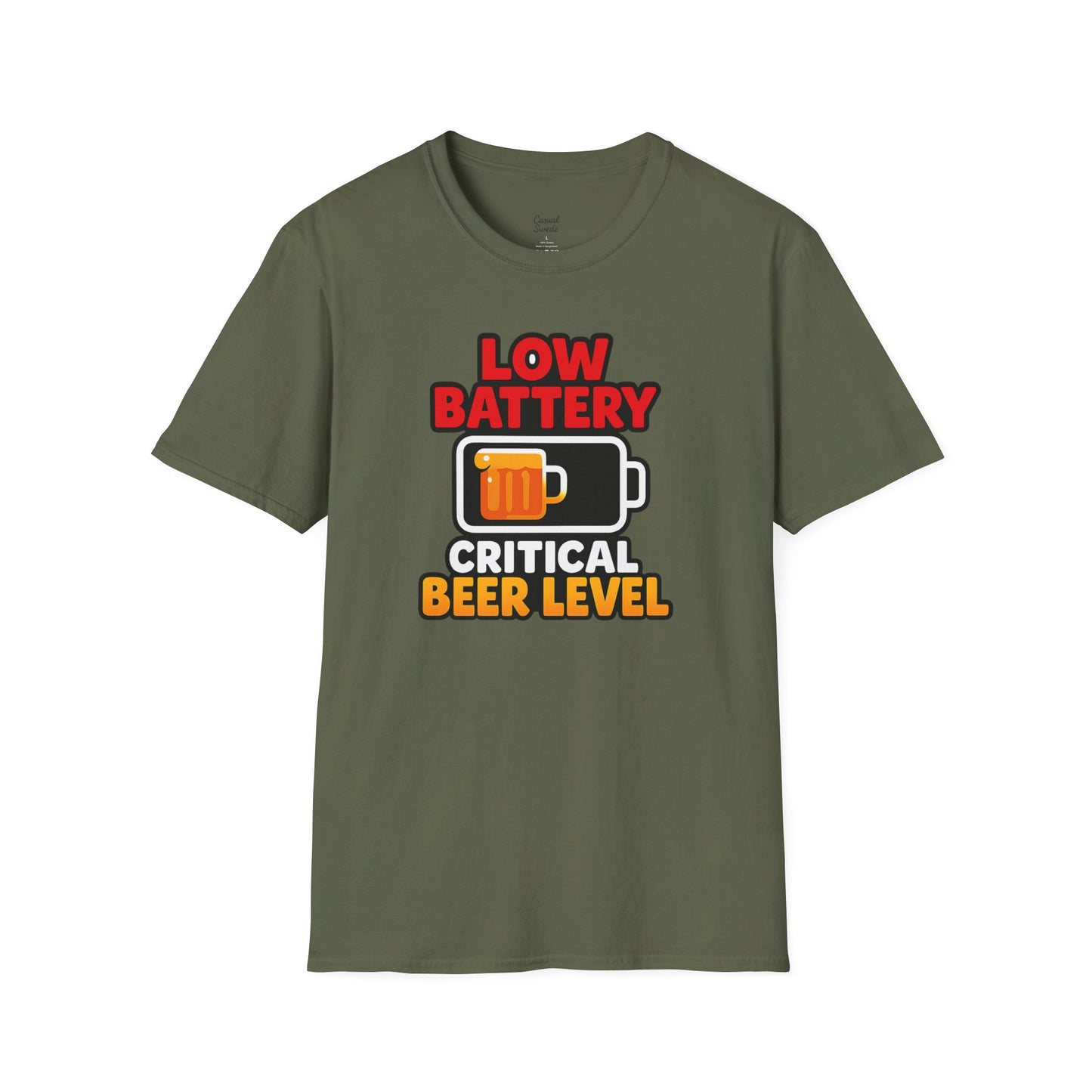 Kritisk ölnivå T-shirt, rolig öl-T-shirt, gåva för ölälskare, partytröja, unisex grafisk T-shirt