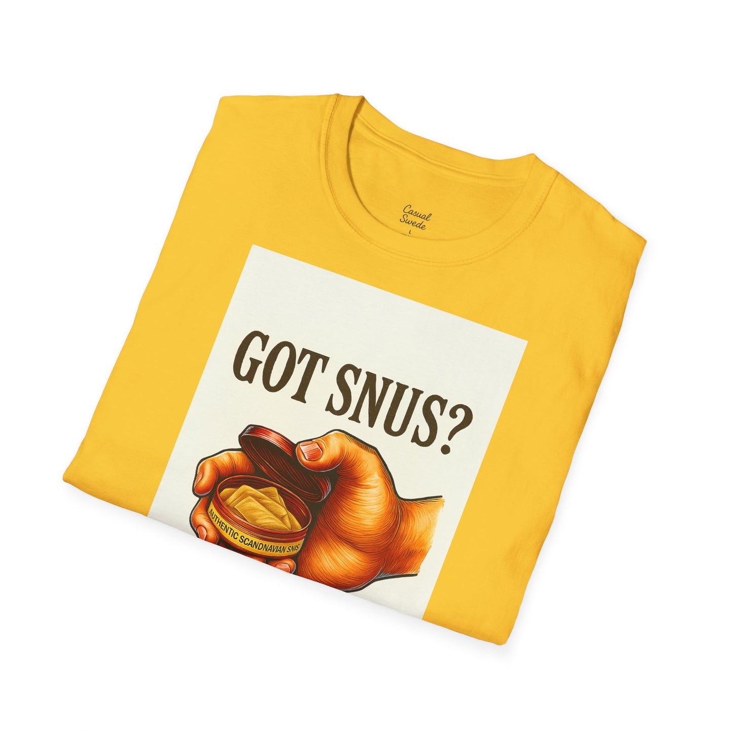 Har du snus? Rolig unisex mjuk t-shirt, vardagskläder, skämttröja, unik humortröja, bekväm vardagskläder