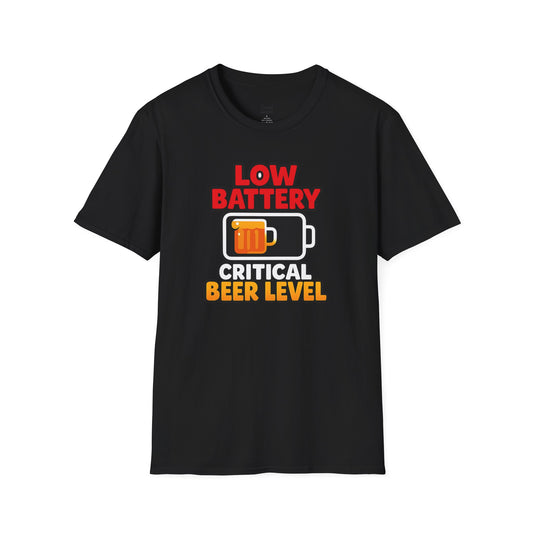 Kritisk ölnivå T-shirt, rolig öl-T-shirt, gåva för ölälskare, partytröja, unisex grafisk T-shirt