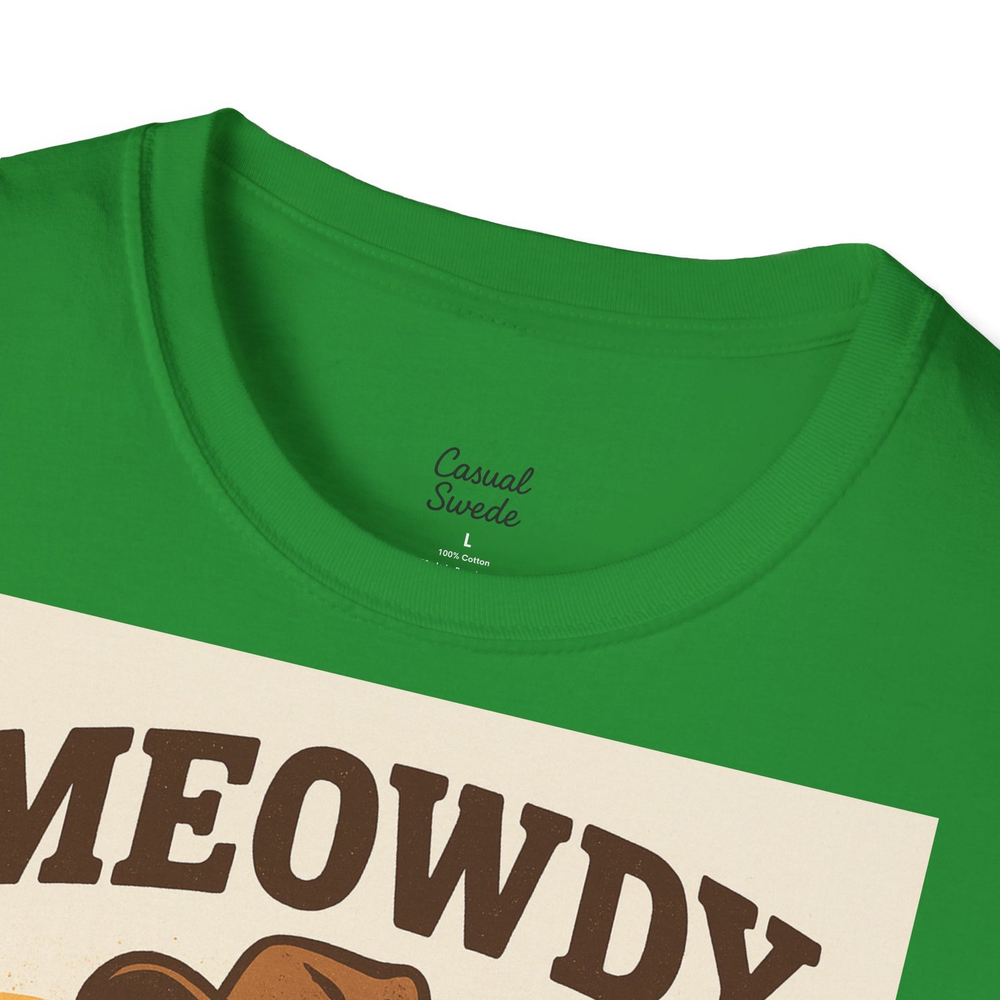 Cowboykatt-t-shirt, rolig katt-t-shirt, present till husdjursälskare, sommartröja, söta djurkläder, avslappnad stil, meowdy partner-tröja