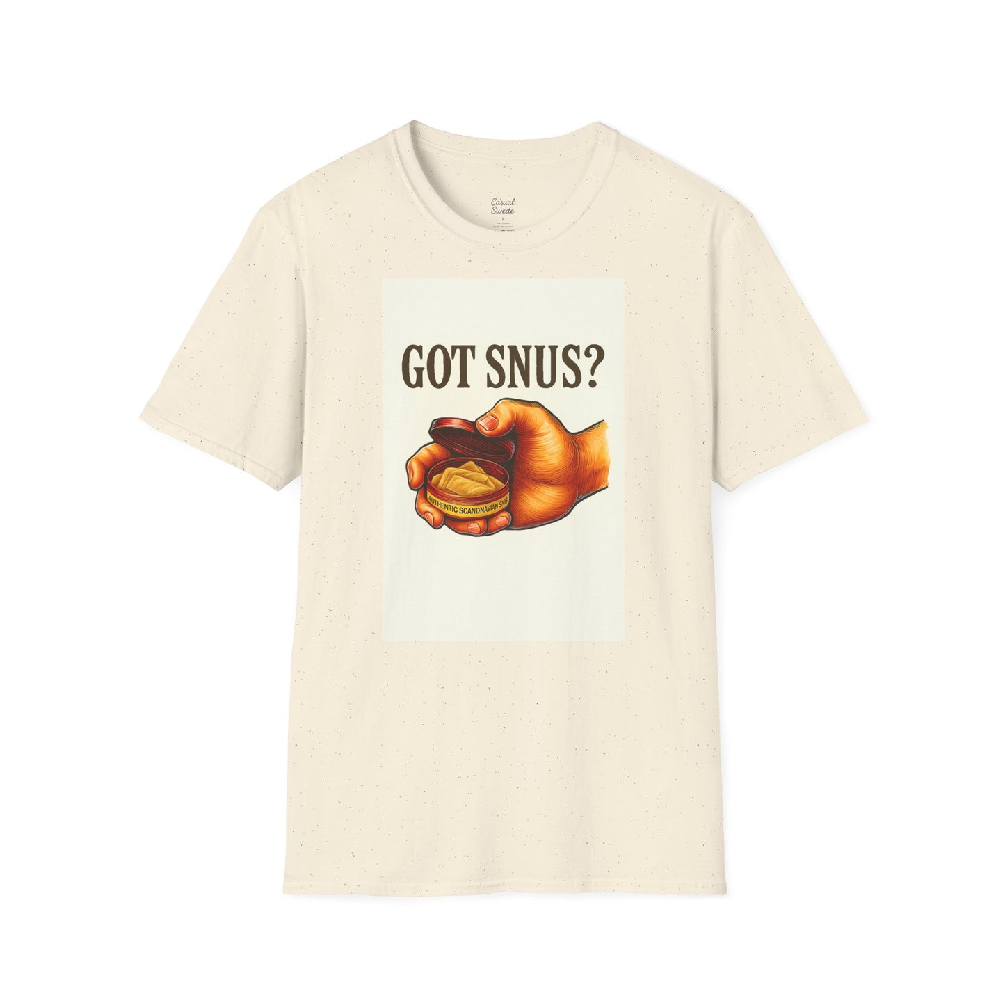 Har du snus? Rolig unisex mjuk t-shirt, vardagskläder, skämttröja, unik humortröja, bekväm vardagskläder