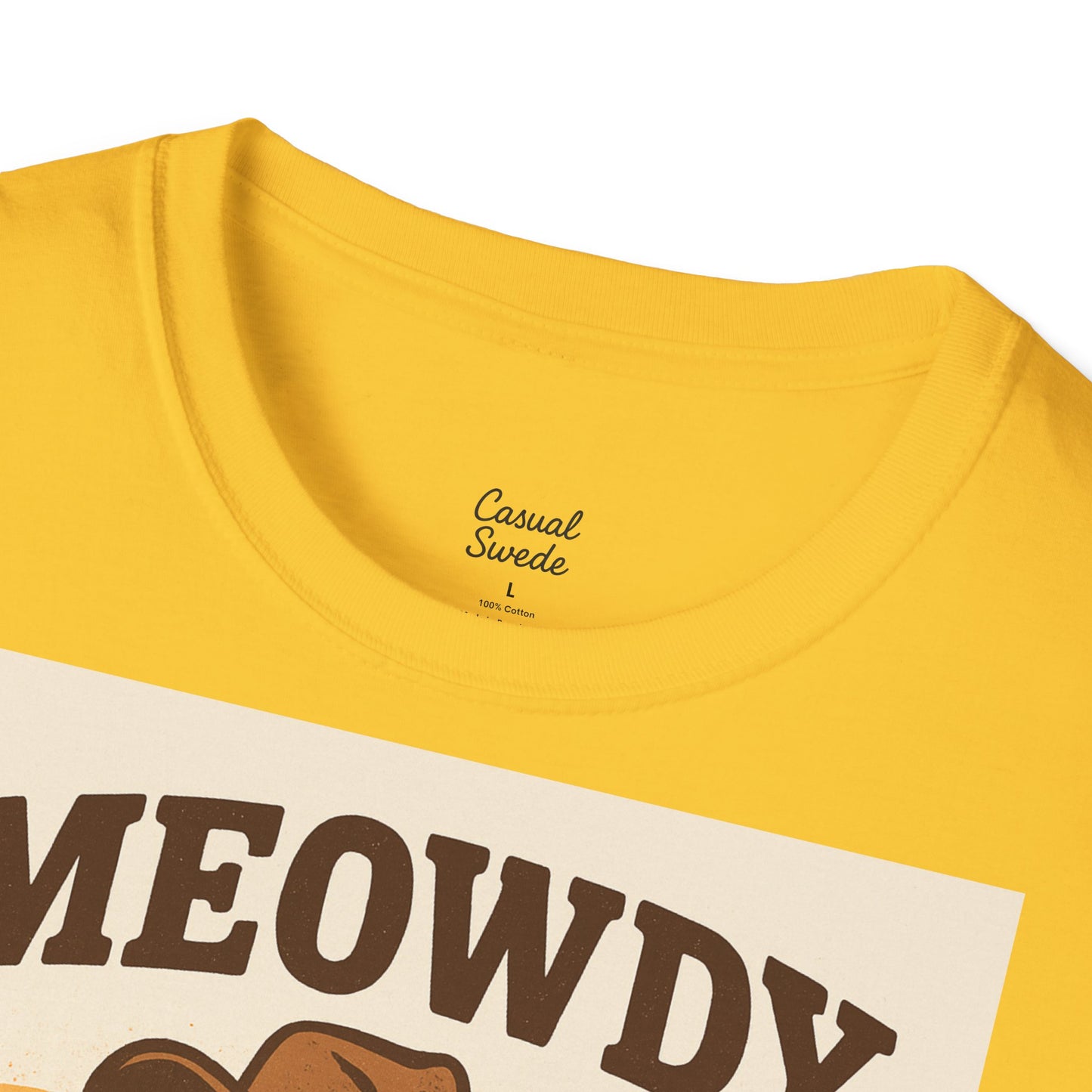 Cowboykatt-t-shirt, rolig katt-t-shirt, present till husdjursälskare, sommartröja, söta djurkläder, avslappnad stil, meowdy partner-tröja