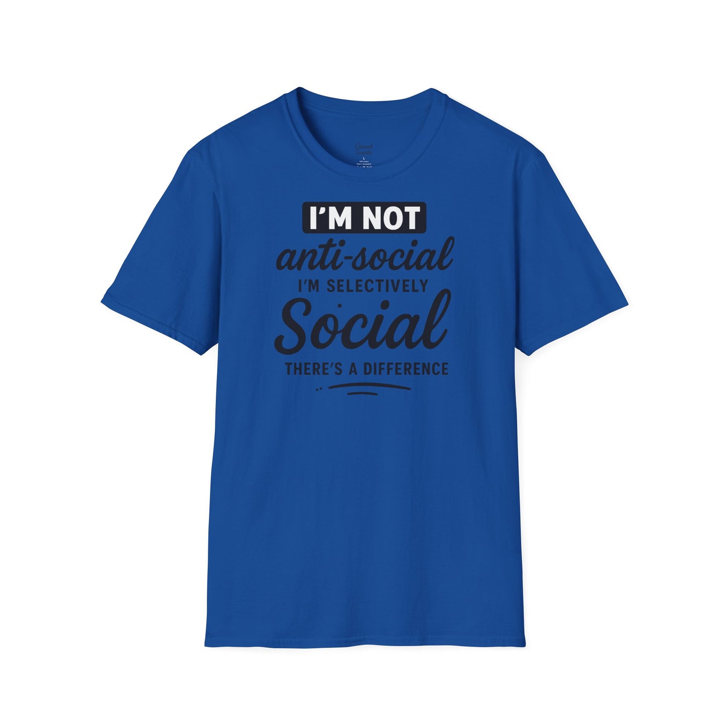 Jag är inte antisocial t-shirt, selektiv social rolig t-shirt, unisex mjukisskjorta, födelsedagspresent, avslappnad outfit, urban stil