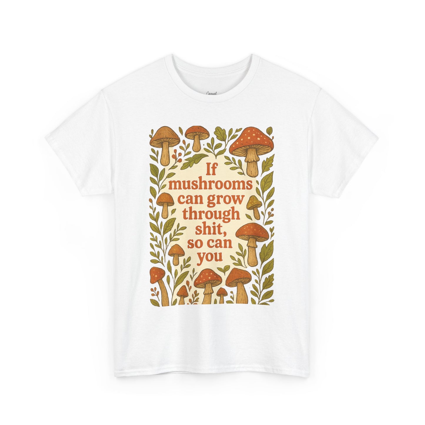 Motivational Mushroom Tee, Women Heavy Cotton Tee, Positive Quote Shirt, Inspirational Apparel, Gifts for Nature Lovers, Eco-Friendly [...]