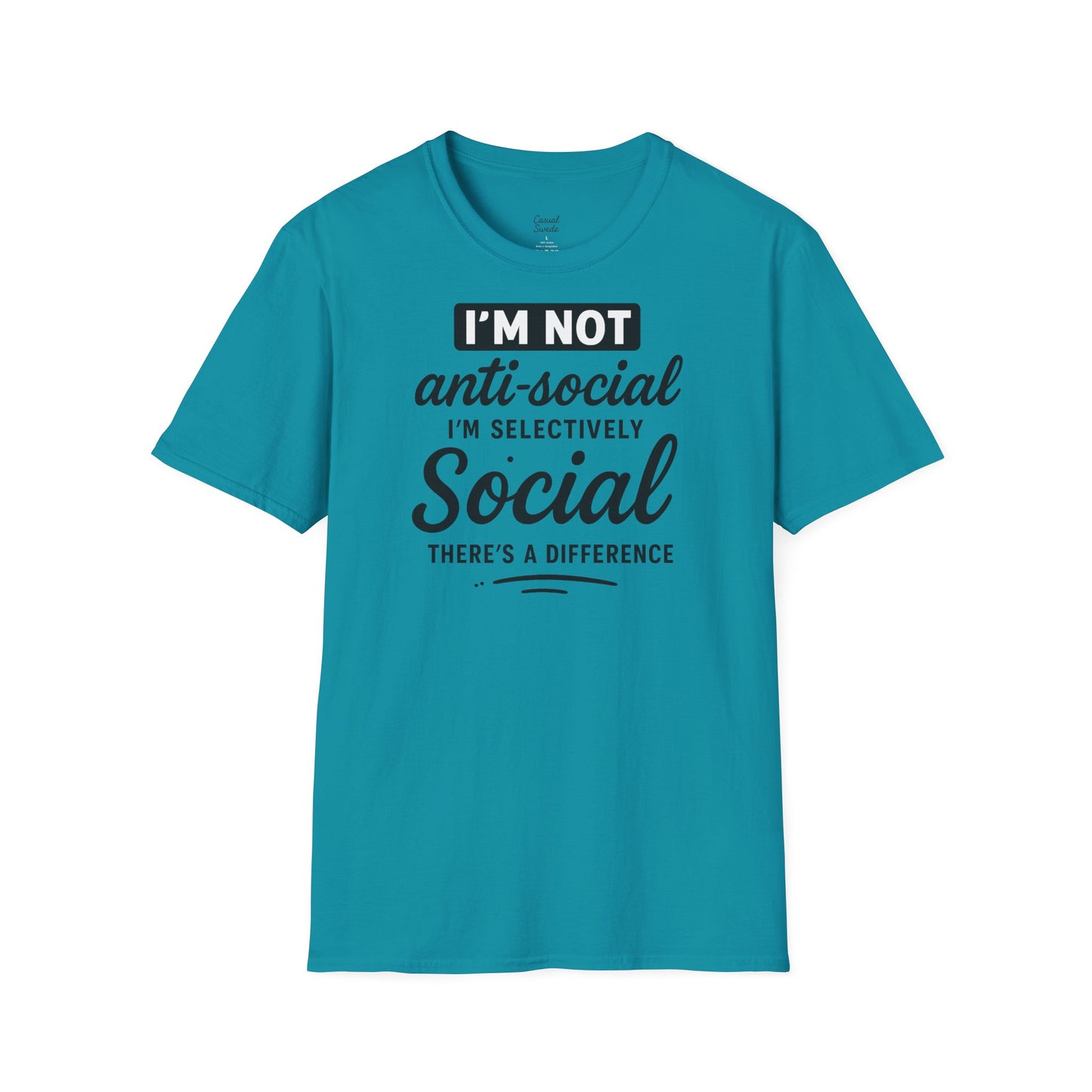 Jag är inte antisocial t-shirt, selektiv social rolig t-shirt, unisex mjukisskjorta, födelsedagspresent, avslappnad outfit, urban stil