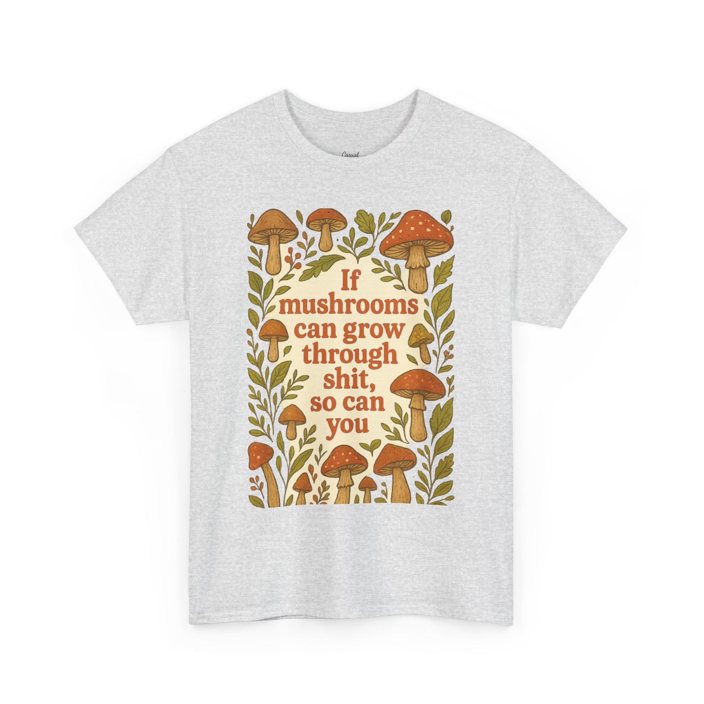 Motivational Mushroom Tee, Women Heavy Cotton Tee, Positive Quote Shirt, Inspirational Apparel, Gifts for Nature Lovers, Eco-Friendly [...]
