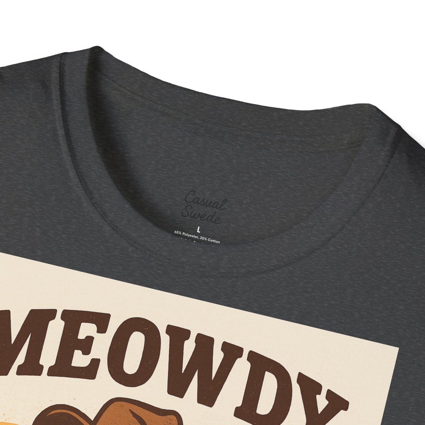 Cowboykatt-t-shirt, rolig katt-t-shirt, present till husdjursälskare, sommartröja, söta djurkläder, avslappnad stil, meowdy partner-tröja